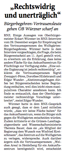 Presse­er­klärung der „Die Heidel­berger“ vom 05.01.2021