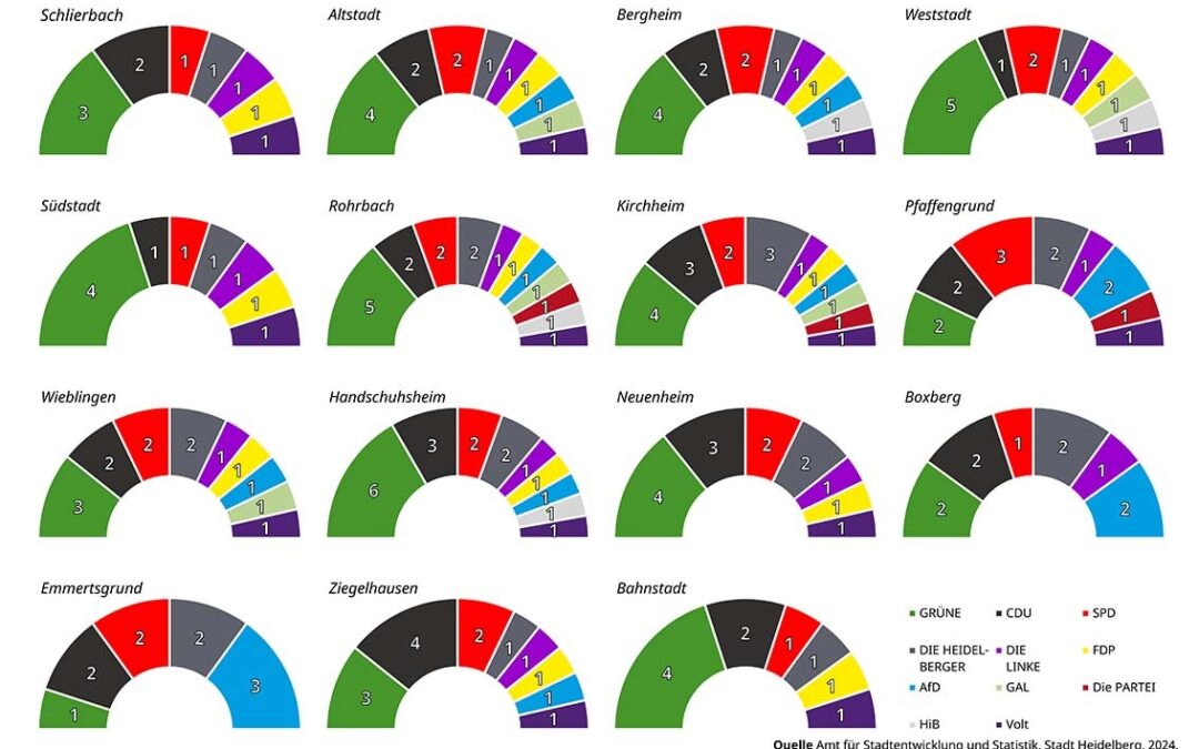 Die Heidel­berger stellen künftig 24 Bezirks­beiräte