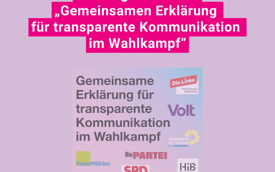 Stellung­nahme zur „Gemein­samen Erklärung für trans­pa­rente Kommu­ni­kation im Wahlkampf“